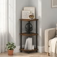 thumbnail image 2 of Furinno Turn-N-Tube Toolless Assembly 3-Tier Storage Shelves, Rustic Brown Corner Shelf, Open Storage Book Shelf, for Organization and Storage, Living Room, Home Office, Bedroom, Amber Pine, 2 of 4
