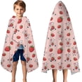 thumbnail image 3 of Pink Cow Strawberry Pattern Hooded Bath Towel，50"x30" for Ages 3 To 12 Kids, Quick Dry Lightweight Soft Microfiber Hood Beach Towel Cover Up for Kids, 3 of 7