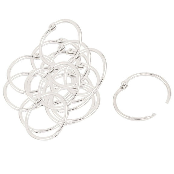 Office 30mm Dia Metal Loose Leaf Rings Hinge Snap Binder 17pcs