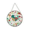 thumbnail image 2 of I Will Sing Teal Bird Round 6 x 6 Glass Decorative Sun Catcher with Suction Cup, 2 of 3