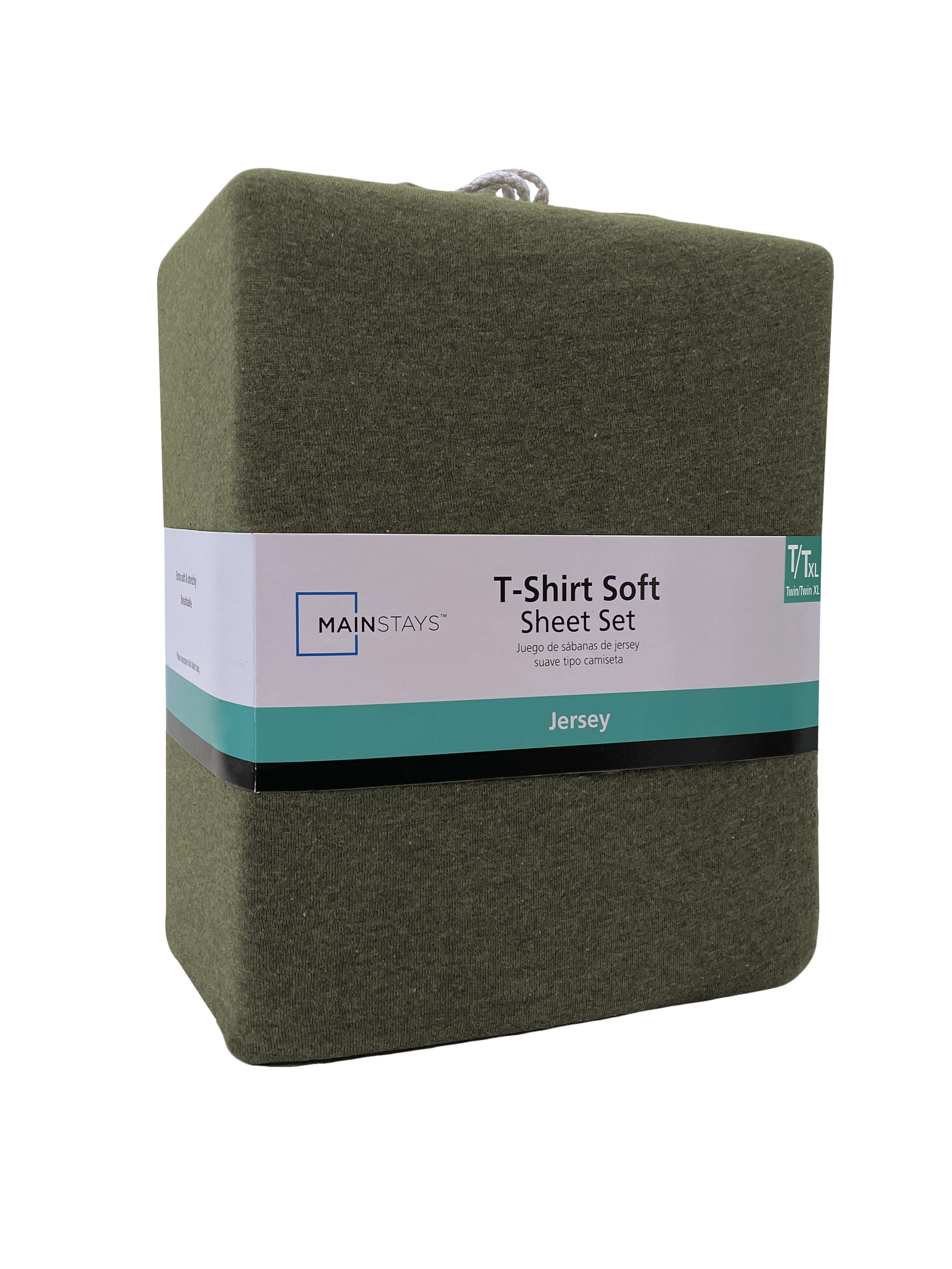 Mainstays Extra Soft Jersey Bed Sheet Set, Twin-XL, Sea Turtle Green, 3 Pieces