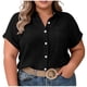 thumbnail image 2 of TaTaai Women's Plus Size Casual Shirt, Short Sleeve Button Down with Notch Collar, Patch Pocket Blouse for Everyday Wear Gift, 2 of 7