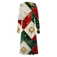 thumbnail image 4 of RKSTN Robes pour Femmes Robe de Noël à Manches Longues Col en V Couleur Unie Robe Mi-Mollet Robes Coupe Ample, 4 of 5