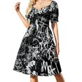 thumbnail image 1 of Black and White Graffiti Abstract Collage Print Pattern Dress Dresses gala Evening dresses, 1 of 4