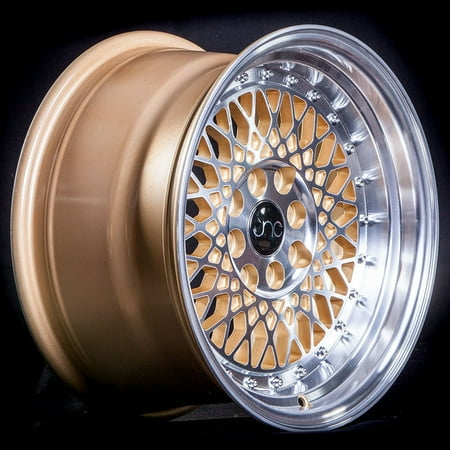 For 17x9 inch (1 Single Wheel Only) JNC Wheels - 17" JNC031 Gold Machined Face Rim - 4x100/4x114.3 JNC Wheels-18515538118