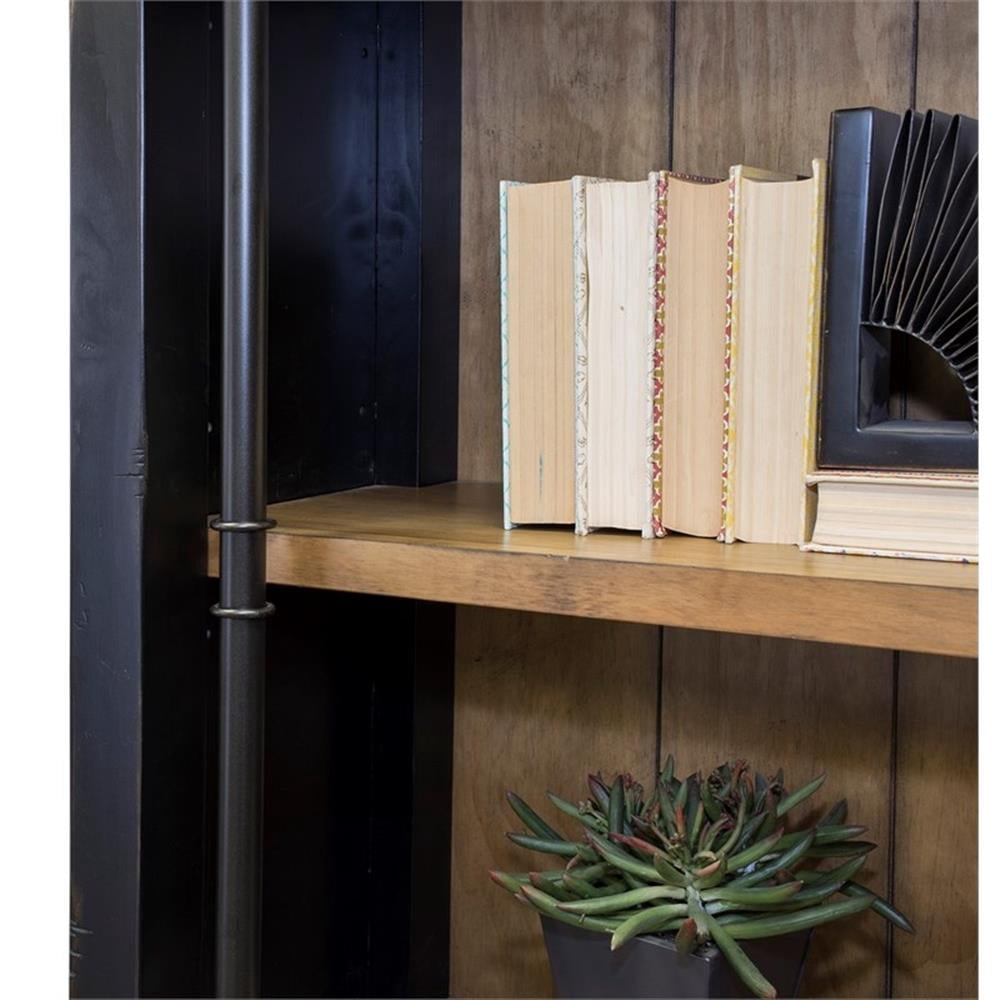 Pemberley Row Wood Black Bookcase Wall Rectangular Adjustable Shelves 80"W x 94"H x 15"D Unassembled
