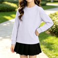 thumbnail image 2 of HAJWOH Teen Toddler Kids Girls Boys Comfort Crewneck Long Sleeve Sweatshirts Pullover Tops Sweatshirts, 2 of 6