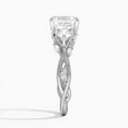 thumbnail image 3 of Dazzle Jewel 2.2 Ct Asscher Cut Diamond Rings - 14K White Gold Plated Rings for Her -Engagement Twisted Shank Overlap Rings - Engagement Wedding Diamond Jewelry -Causal Stacking Rings for Women's, 3 of 3