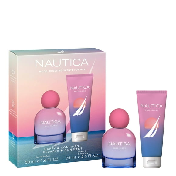 Set de regalo Nautica Rose Island de 50 ml EDP y 75 ml de gel