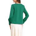 thumbnail image 3 of INSPIRE CHIC Casual Work Shirt for Women's Cowl Neck Office Fall Trendy Shirts Blouses L Dark Green, 3 of 5