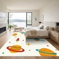 thumbnail image 3 of ODIKA 3'x5' Machine Washable Non-Slip Area Rug, Modern White High Traffic Rug, White, 1055890, 3 of 7