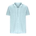 thumbnail image 4 of Mgmyaa Men's Short Sleeved Button Down Shirt Jacquard Cardigan Collared Beach Shirt Tops, 4 of 6
