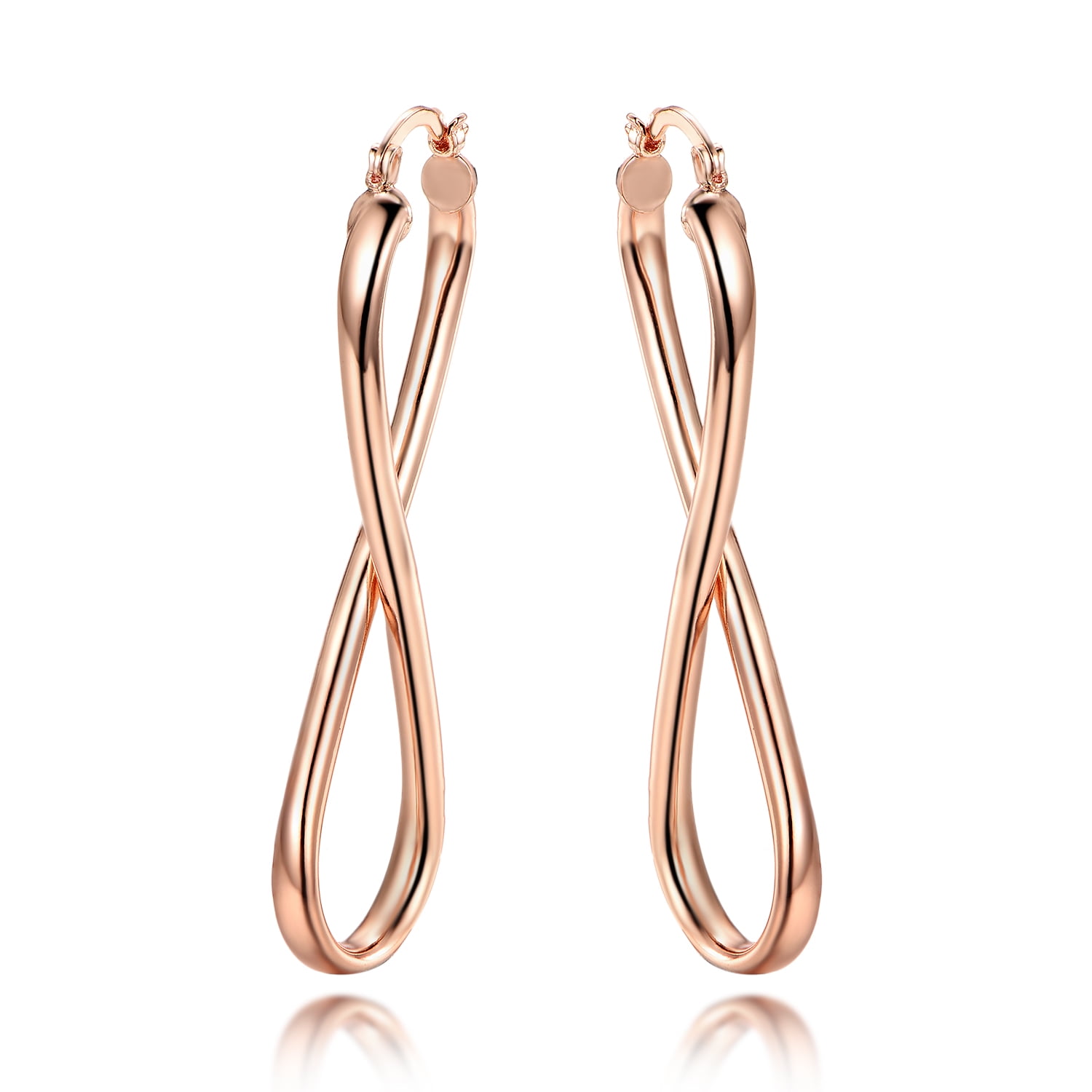 SGS International Rose Gold Plated Infinity Hoop Earrings Walmart