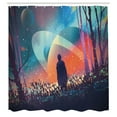 thumbnail image 3 of Ambesonne Space Shower Curtain, Galaxy Planets Cosmos, 69"Wx84"L, Multicolor, 3 of 5