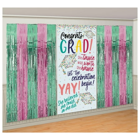 Amscan Yay Grad Fringe And Scene Setter Combo Backdrop Multicolor