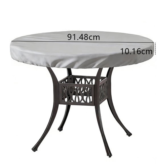 JUANCHENG Waterproof Round Table Cover for Outdoor Patio Tables 600D Oxford Fabric