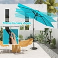 thumbnail image 6 of Costway 10 FT Patio Solar Umbrella LED Patio Market Steel Tilt with Crank Outdoor Turquoise, 6 of 10