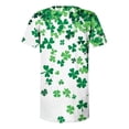 thumbnail image 4 of QTOCIO Hauts Décontractés pour Femmes, Hauts d'Été pour Femmes, Chemise à Manches Courtes Imprimée St. Patrick avec Plis à Boutons et Col en V, 4 of 5