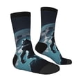 thumbnail image 4 of Yiaed Moon Wolf Warrior Print Great elasticity Crew Socks Sports socks for Men and Women, 4 of 5