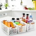 thumbnail image 4 of Hot Sales Promotion Plastic Storage Basket Desktop Weave Basket with Handle Portable Bathroom Open Storage Large Plastic Container Shelf Bracket for Shelves Countertop Kitchen Cabinet, 4 of 7
