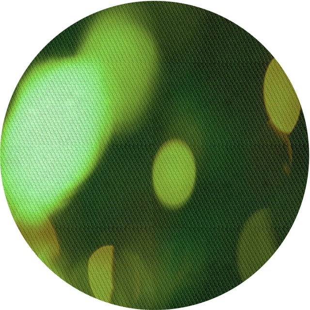 Ahgly Company Machine Washable Indoor Round Transitional Dark Forest Green Area Rugs, 4' Round
