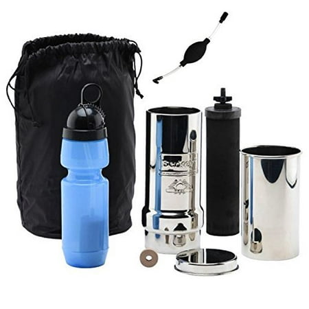 Go Berkey Kit: Includes Stainless Steel Portable Water Filter (Best Portable Water Filter Survival)