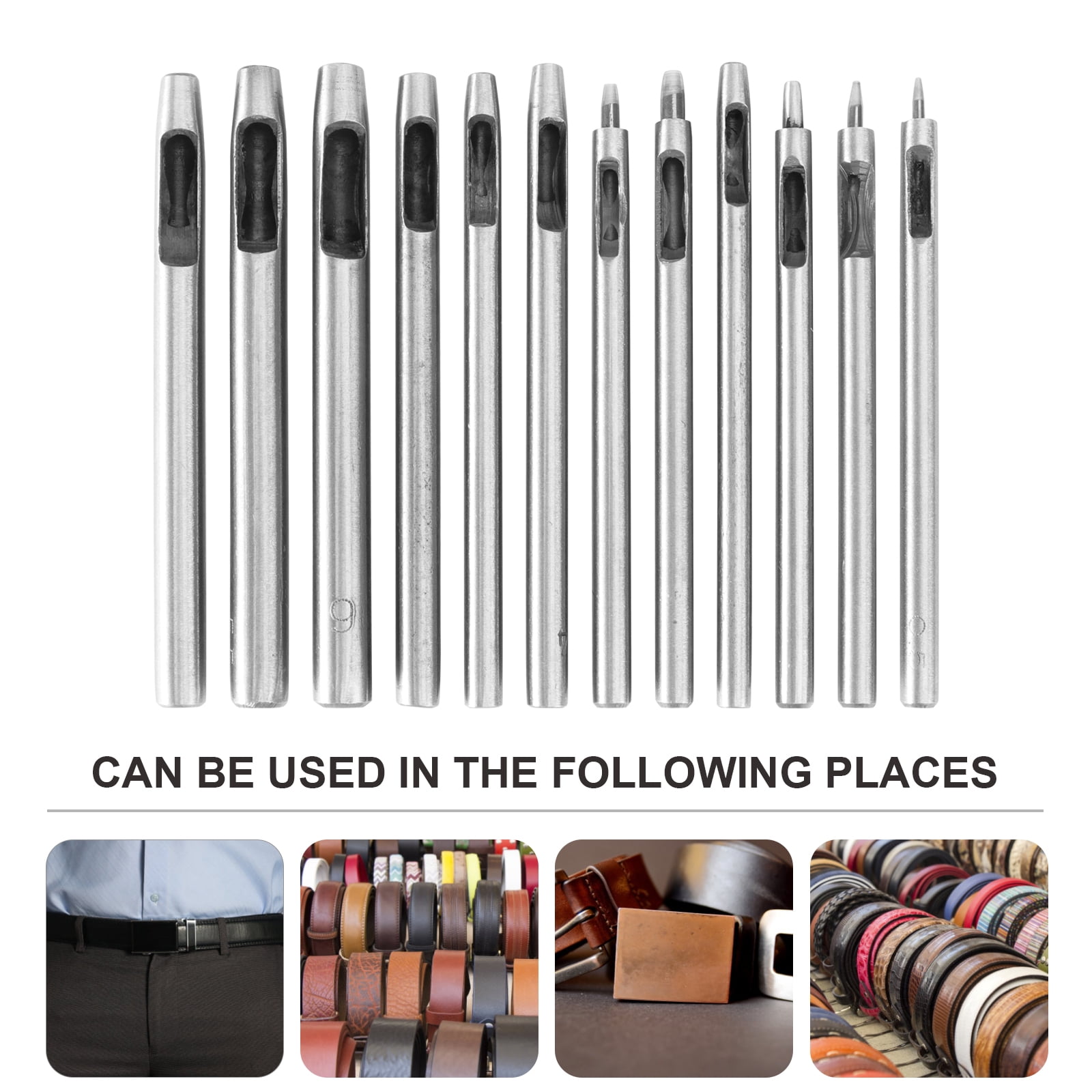 ELAYARD 12-Piece Heavy Duty Hole Punch Tool Set for Leatherworking, Crafts, Projects and More