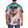 thumbnail image 5 of Haiem Island Vacation Guinea Pig Men's Casual Shirts Short Sleeve Button Down Shirts Fashion Textured Summer Beach Shirt-X-Large, 5 of 7