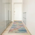 thumbnail image 2 of Ambesonne Cartoon Sky Decorative Rug Carpet, Dream Star Kawaii Cloud, 2' 5" x 7' 5", Blush Mustard Blue, 2 of 3