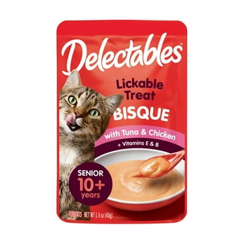 Delectables Bisque Senior 10+ Tuna & Chicken Lickable Cat Treat, 1.4-oz, Single Pouch