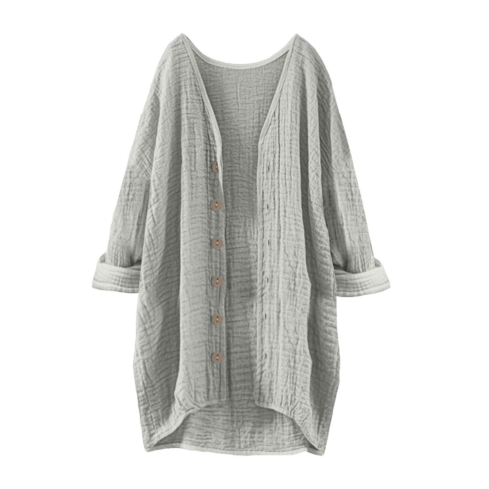 Women's Plus Size Gauze Cardigan – Lightweight Long Sleeve Open