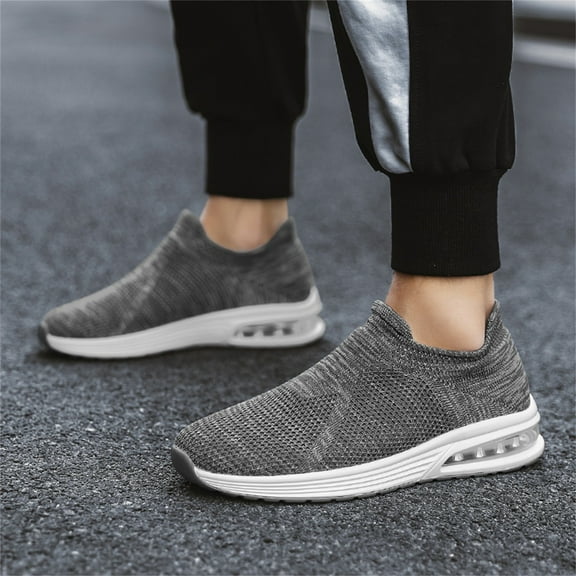 Vedolay Slip On Sneakers Men Shoes for Men, Soft Sole Slide Comfortable Slip-on Loafer Shoes,Gray 10