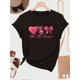 thumbnail image 2 of Women'S Valentine'S Day Casual T-Shirt, Polyester 95% Elastane 5%, Crew Neck, Short Sleeve, Slight Stretch, 180gsm, Knit Fabric, Love Cupid Bow Print, All Season Tee Tee For Adult, Men, Women, Teen,, 2 of 5
