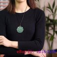 thumbnail image 5 of K-KED Burmese Jade Lotus Pendant Delicate Jewelry Necklace Jadeite Natural Green Emerald, 5 of 6