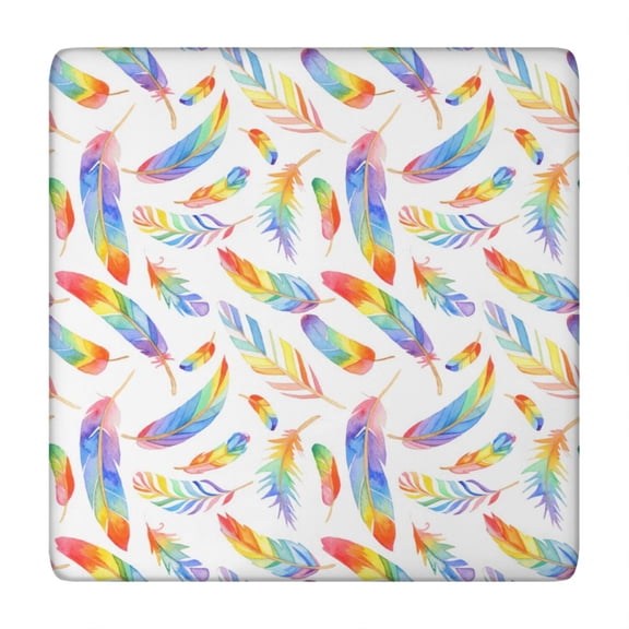 34x34 Inch Square Tablecloth with All-Around Elastic Hem, Bohemian Floral Pattern for Card Tables and Patio Entertainment