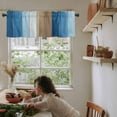 thumbnail image 6 of Brown Blue Ombre Kitchen Valances for Windows 42x12 Inch Kitchen Curtains Valances Rod Pocket Vintage Country Wooden Bathroom Window Valances for Window Treatment Decor, 6 of 6