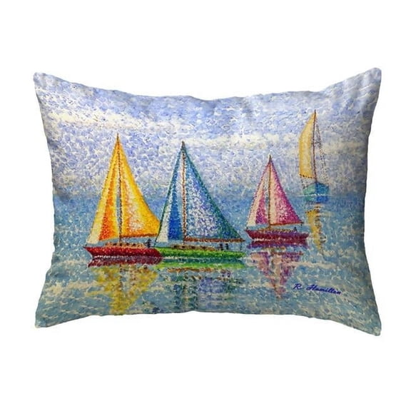 Betsy Drake KS1354 11 x 14 in. Sailboat Colors Non-Corded Pillow - Small