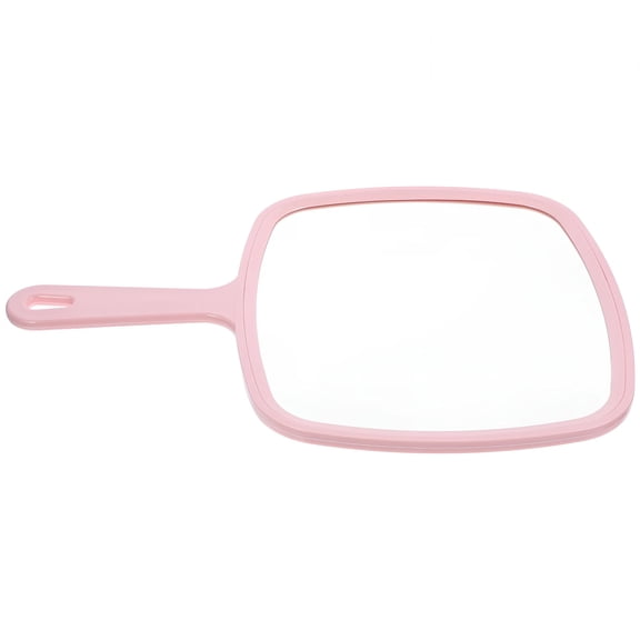 Hand Mirror Handheld Cosmetic Lightweight Mirrors Travel Vanity Plastic Handle Simple Portable Pink for Makeup,Travel,Vanity,Home Use,Salon Use,Beauty Care