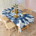 thumbnail image 3 of Blue White Tie Dye Mandala Pattern Rectangle Tablecloth 60"x120",Waterproof Polyester Rectangle Table Cloth, Wipeable Spillproof Polyester Tablecloth for Dining, Camping, Indoor and Outdoor, 3 of 6