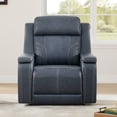 thumbnail image 2 of ReNest Dual Motor Power Recliner with 165° Lay-Flat, Top-Grain Leather, X-Stitch Detailing, USB and Type-C Charging,Navy, 2 of 23