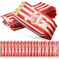 thumbnail image 1 of 100 bolsas de papel para palomitas de maíz con patrón de letras a rayas, bolsas de golosinas impresas para dulces de palomitas de maíz, 1 of 5