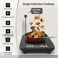 thumbnail image 5 of Single Burner Induction Cooktop,1800W Portable Induction Cooktop,110V Hot Plate with LCD Sensor Touch, 7 Temp Levels up to 518°F, ty Lock, 4-Hour Timer, 9 Heat-Resistant Cooking, 5 of 6