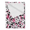 thumbnail image 2 of Retro Soft Flannel Fleece Blanket, Pattern with Different Colored Big and Small Polka Dots Grunge Effect Spotty Design, Cozy Plush for Indoor and Outdoor Use, 50" x 70", Multicolor, by Ambesonne, 2 of 5