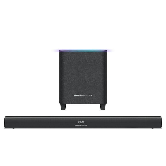Barra de Sonido Audiobahn ASBAR1100PACK Sistema 2.1 Subwoofer HDMI Arc Bluetooth 600W