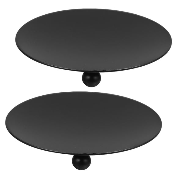VORCOOL 2Pcs Metal Candle Holders with Tray for Stylish Dining Table Decor and Cozy Atmosphere