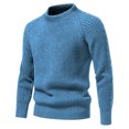 thumbnail image 4 of LYSMORA Men's Crew Neck Raglan Ribbed Knit Sweater Long Sleeve Pullover Top for Daily Commute City Stroll Fall Winter Casual Outing, 4 of 5