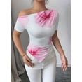 thumbnail image 5 of Women Off Shoulder Tops Shirts Y2K Going Out Crop Tank Top Cream White L, 5 of 9