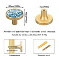 thumbnail image 3 of Seawater Colored Modern Pattern Cabinet Furniture Knobs Drawer Metal Pulls 1.26in Acrylic Zinc Alloy Dual Screw Set, 3 of 9