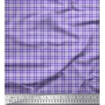 thumbnail image 1 of Soimoi Purple Rayon Fabric Gingham Check Print Fabric by the Yard 56 Inch Wide, 1 of 5