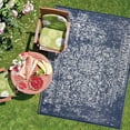 thumbnail image 3 of Lush Ambience Outdoor Rug - Waterproof, Reversible, Crease Free, Easy to Clean, Fade Resistant Outdoor Carpet - Recycled Plastic Area Rugs for Patio, Backyard - Zehra Navy Blue 6X9, 3 of 9